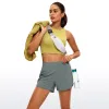 Shorts CRZ YOGA High Waisted Running Shorts for Women 4'' Liner Gym Athletic Workout Shorts with Zipper Pockets Breathable