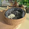 Cat Beds Furniture Four Seasons Cat Bed Woven Removable Upholstery Sleeping House Cat Scratch Floor Rattan Washable Cats Pet Products Accessories