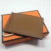 Folding Clip Olika färger kortplats Slim Design Fold Money Clip Luxury Plånböcker Läder Hållbara plånbok Mångsidiga gåvor Set Box