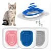 箱2023最新の猫トイレトイレトレーナー、猫のごみなしの再利用可能な猫のごみ箱、猫のトイレツールを教えるユニバーサルトレーニング