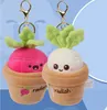 2024 Partihandel Key Chain Cartoon Grass Potted Radish Plush Toys Morot Dolls Plush Figurer