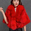 Ensembles / combinaisons Mesdames Mabouillage Natural Fur pour le pont femme Verte Fox Poncho Mariage complet Pelt Véritable Cape Cape Winter Real Fox Fourn