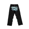 Nouveau Minustwo noir Graffcargo (babyblue) pantalon imprimé Graff noir bleu ciel