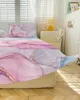 Bedrok Marmer Gradiënt Roze Elastisch ingerichte sprei met kussenslopen Beschermer Matrashoes Beddengoed Set Laken