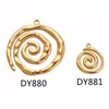 Charms 3pcs Stainless Steel Circle Spiral Pattern Embossed Gold Plated DIY Necklace Earrings Handmade Jewelry Making Accessories