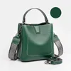 lady Evening Bags Leather Women's Bag Fashionable Large Capacity Cowhide Shoulder Earth Exquisite Versatile Crossbody Water Bucket