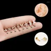 Stud Earrings 1Piece Earring G23 Titanium Medical Steel Rod Plug-in Women's Flower Crown Zircon Cartilage