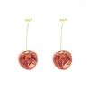 Dangle Earrings 2024 Summer Cute Fruit Japan Chic Cherry Long Drop Earring Party Jewelry Gift Accessories