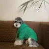 Hoodies verde com capuz roupas para cães filhote de cachorro simples moda bonito médio cães roupas outono inverno estilo coreano yorkshire kawaii produtos para animais de estimação