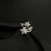 Ringar lyxiga ringar Top S925 Silver Meteor Shinning Star Full Crystal Charm Open Ring for Women Wedding Jewelry 240229