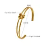 Designer Twist Gold Armband Icke-Fade Twist Knot Open Titanium Steel smycken