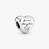 Nya ankomst Charms 100% 925 Sterling Silver Dad Heart Charm Fit Original European Charm Armbandsmycken Tillbehör 266E