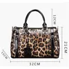 Borse da sera Motingsome Retro Leopard Print Donna Bagf Borse a tracolla di lusso in vera pelle e portamonete Borsa grande Boston 2024 Inverno