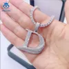 I più venduti gioielli di moda di alta qualità Hip Hop Sterling Sier Ice Out Diamond VVS Moissanite Ciondolo con lettera