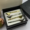 Gold Triangle Metal Hair Clips Hårnålar Barrettes For Girls Luxury Letter Plated Hair Clips Hair Pins With Box