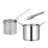 Casseroles 304 en acier inoxydable Tianfu Luo Mini Fry Pot surélevé alimentaire profond avec filtre écran panier d'huile économie petit