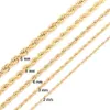 High Quality Gold Plated Rope Chain Stainless Steel Necklace For Women Men Golden Fashion ed Rope Chains Jewelry Gift 2 3 4 5263v