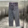 Brev Rhinestone Designer Jeans Long Pant For Women High Street Denim Pants Girl Lady Trousers Jean