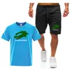 2024 Nieuwe Heren T-shirt Set Merk Gedrukt Shorts Sportkleding 2 Delige Set Mode Gedrukt Zomer Heren Gym Wear street Wear