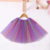 Jupes femmes couleur bonbon multicolore Tutu soutien demi corps bouffant coloré petite jupe courte taille élastique maille gonflée