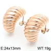 Hoop Earrings Selling Stainless Steel Waterdrop Earring For Women Ladies Spiral Pattern Versatile Creative Luxury Jewelry