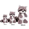 Kuddar 28/35/50 cm RACCON PLUSH Toy Forest Friends Fyllda leksaksflicka Sleeping Pillow Big Tail Animal Doll Cute Creative Toys Kids Gift