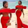 African Nigeria Aso Ebi Plus Size Prom Dresses Long Mermaid Evening Gown Illusion Formella klänningar Elegant pärlor unika halsringningar Födelsedagsklänningar för svarta kvinnor AM423