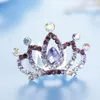 Hair Clips Mini Cute Wedding Jewelry Princess Hairclip For Girls Kids Gift Crystal Rhinestone Flower Tiara Crown Comb