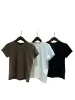 Solido T-shirt estiva per abbigliamento donna Lettera Stampa O-Collo T-shirt a maniche corte Femme Allentato Casual Crop Top T-shirt in cotone 100%