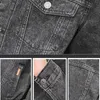 Autumn Högkvalitativ Mens denim Jacket Fashion Hole Casual Cotton Button Stretch Street Personlighet Denim Jacket S-5XL 240227