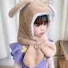 Rabbit Warm Knitted Hat Scarf Set Baby Winter s Caps Bonnet Kids Boys Girls Beanie Autumn Outdoor Accessories 240226