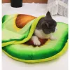 Tapis lit pour chat, couverture imprimée de crêpes Pizza mignonnes, tapis pour lit de chat, lit pour chien, tapis pour animaux de compagnie, épais et chaud, couverture de couchage d'hiver