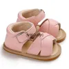 Primi Camminatori Estate Neonata Bambina Sandali Principessa PU Pull Strap Piatto Antiscivolo Suola in gomma Leggera Neonato Scarpe da cullaH24229