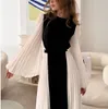 Vintage Arabic Round Neck Evening Dresses Long A Line Long Sleeve Chiffon Formal Prom Party Gown Robe de soiree for Women