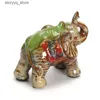 Outra decoração de casa Criativo Chinês Sorte Elefante Ornamento Cerâmico Elefante Artesanato Simulação Escultura Animal Estatuetas Decorativas Decoração de Casa Q240229