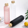 Home 1000ML Frosted Plastic Water Bottle With Time Marker 32 OZ Motivational Reusable Fitness Sports Outdoors Travel Bottle Cups Leakproof BPA Free LT795