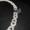 Full Iced Out Classic Box Clasp Moissanite Cuban 링크 체인 Fine Hip Hop Men Jewelry Cuban Necklace Bling Diamond Chain LL