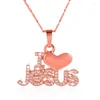 Collana orecchini set lettera alla moda I LOVE JESUS ciondolo a forma di gioielli da donna intarsiati in cristallo di Boemia accessori religiosi