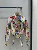 同じスタイルシャツ2024新しい春の夏のラペルネック長袖プリントファッションラグジュアリーレディースブラウスデザイナートップ0229-1