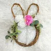 装飾花イースターフローラルサークルバニー形状のグレープバインリースラビットガーランド