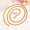 18k Yellow Solid Gold GF Men's Women's Necklace 31 Rope Chain Filled Charming Jewelry Hiphop Rock Fashion lengthen2597