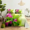 sets Green Plants Queen Sheet Set Girl, Lady's Room Leaf Bedding Set Bed Sheets and Pillowcases Bedding Flat Sheet Bed Sheet Set