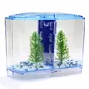 Aquarium Acrylique Double Betta Bol Combattant Poissons Mini Maison Incubateur Boîte Pour Fry Isolation Écloserie Reptile Cage Tortue Maison 240219