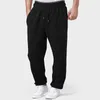 Men's Pants Mens Fleece Lined Sweatpants Wide Straight Leg Bottom Sweat Joggers Workout High Waisted Fitness