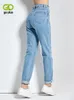 Harem Pants Vintage High Taist Dżinsy Woman Chłopaki Women Full Długość Mom Cowboy Denim Vaqueros Mujer 240227