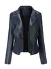 Blouses Femmes Automne Veste en cuir pour femmes Mode manches longues Biker Moto Pu Vestes Femme Streetwear Plus Taille Casual Court