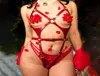 Bondage BDSM Sexy Women039s Lingerie Garter Leather Full Body Harness Red Suit Erotic Suspenders Strip Club Party9570969