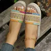 Slipare Weave Womens Platform Summer Shoes for Women 2023 New Beach Casual Heeled Sandals Bohemian Handmade Ladies Espadrillesh24229