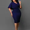 MG1480 Kvinnors nya stil Tongle Solid Color Hip Wrap Professional Pencil Dress