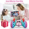 Bilar 2.4G RC Stunt Car Children Double Sided Flip Remote Control Car 360 Degree Rotation Off Road RC Drift Cars For Pink Girls Toys